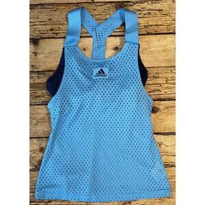 Adidas women’s size S prime blue racer back built in bra workout tank